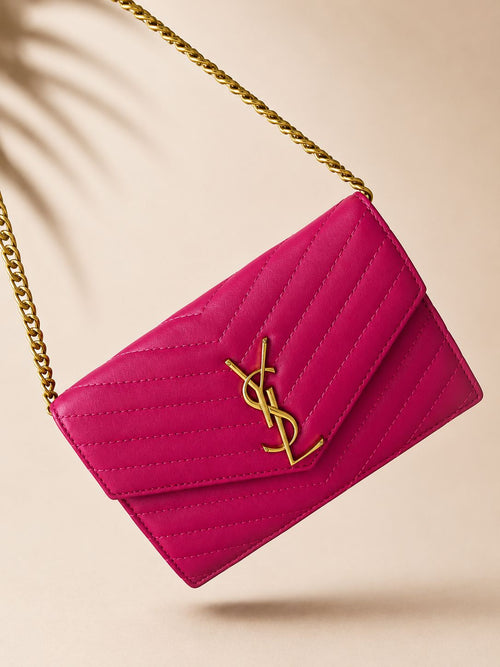 Bolsa Premium Rosa com Alça de Corrente