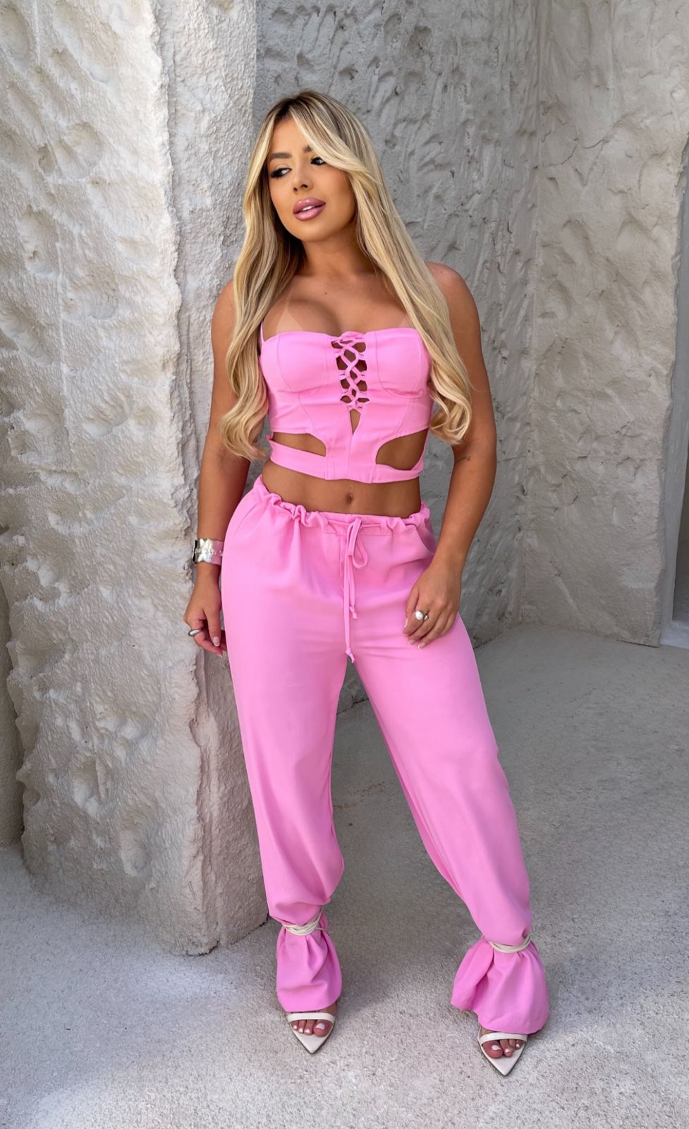 Conjunto Corset na cor Rosa - Patrícia Brand